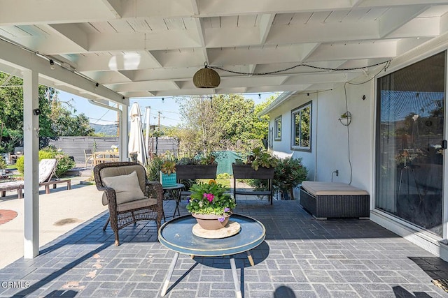 view of patio with fence