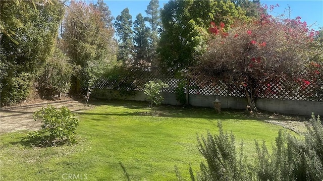view of yard featuring fence