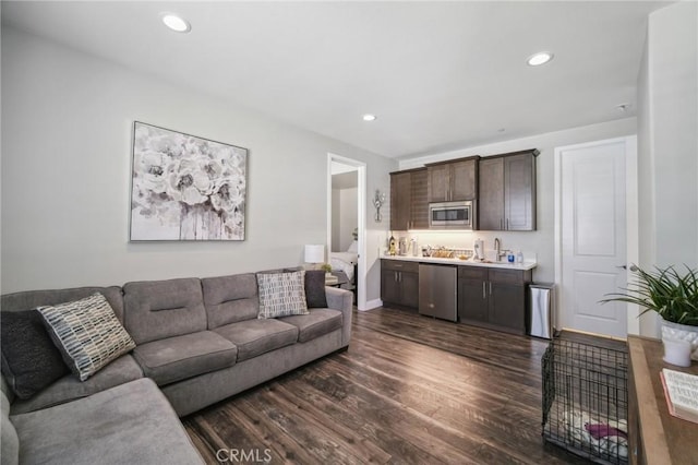 41908 Sonoma Rd, Palmdale, CA 93551 - living area featuring dark wood-style floors and recessed lighting
