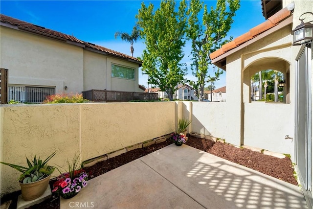 view of patio with a fenced backyard