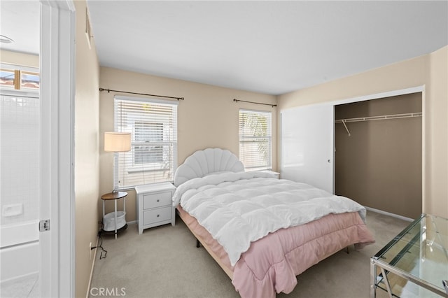 45422 Camino Monzon, Temecula, CA 92592 - bedroom featuring light colored carpet, a closet, and baseboards