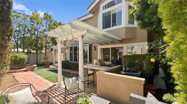 45422 Camino Monzon, Temecula, CA 92592 - view of patio with a pergola, area for grilling, and fence