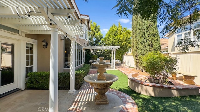 45422 Camino Monzon, Temecula, CA 92592 - view of yard featuring a pergola, a patio, and fence