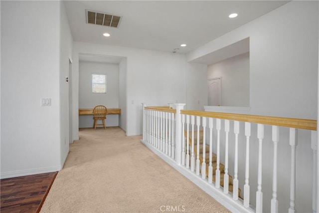 28514 High Ridge Dr, Saugus, CA 91390 - hall with baseboards, visible vents, and recessed lighting