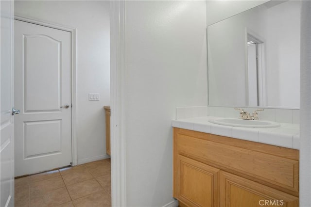 28514 High Ridge Dr, Saugus, CA 91390 - bathroom with tile patterned flooring, vanity, and baseboards