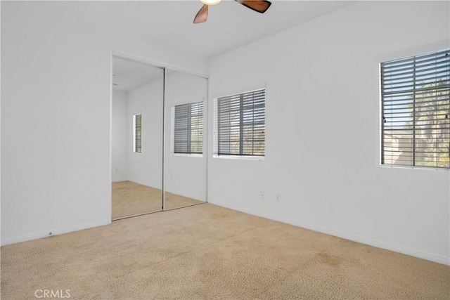 28514 High Ridge Dr, Saugus, CA 91390 - unfurnished bedroom featuring carpet floors, baseboards, a ceiling fan, and a closet