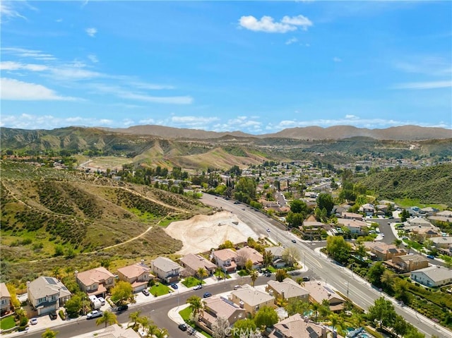 28514 High Ridge Dr, Saugus, CA 91390 - drone / aerial view featuring a mountain view and a residential view