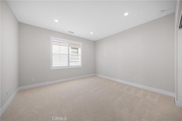 108 Hyperion, Irvine, CA 92618 - unfurnished room featuring recessed lighting, baseboards, visible vents, and light colored carpet