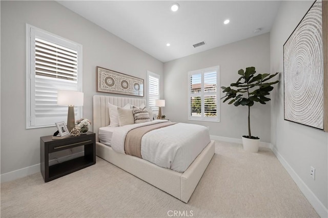 108 Hyperion, Irvine, CA 92618 - bedroom with baseboards, carpet flooring, visible vents, and recessed lighting