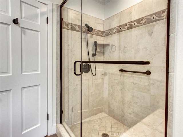 full bathroom featuring a shower stall