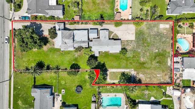 drone / aerial view with a residential view