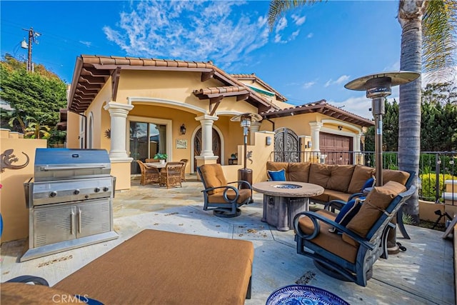 424 Camino De Encanto, Redondo Beach, CA 90277 - view of patio featuring an outdoor living space with a fire pit and fence
