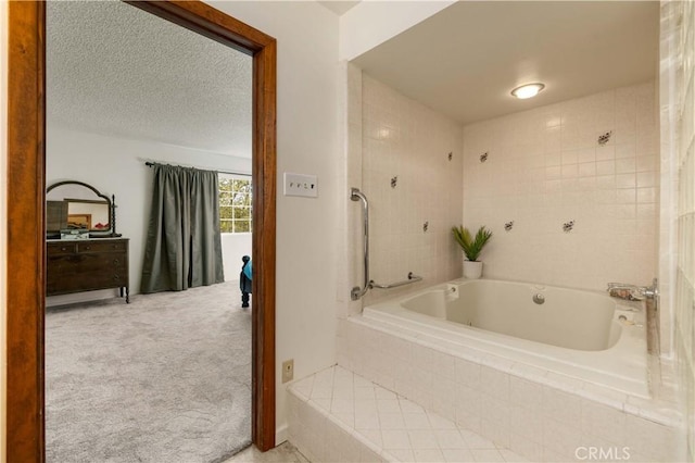41018 40th St W, Palmdale, CA 93551 - full bathroom with tiled tub and a textured ceiling