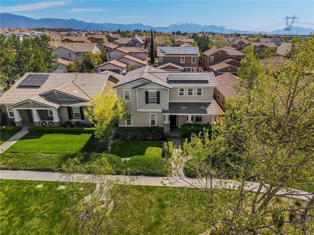 5384 Palestrina Way, Fontana, CA 92336 - drone / aerial view with a residential view and a mountain view