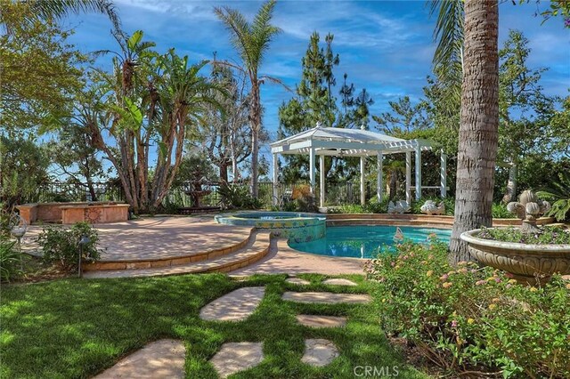 17816 Tuscan Dr, Granada Hills, CA 91344 - view of pool with a pool with connected hot tub