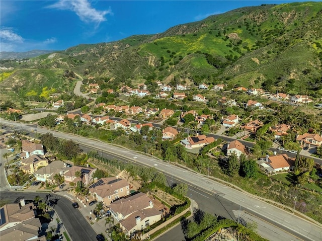 17816 Tuscan Dr, Granada Hills, CA 91344 - aerial view of property and surrounding area featuring mountains and nearby suburban area