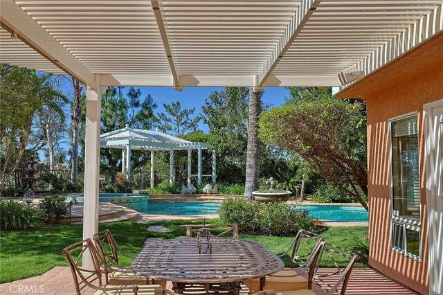 17816 Tuscan Dr, Granada Hills, CA 91344 - view of patio with a pergola, a gazebo, and an outdoor pool