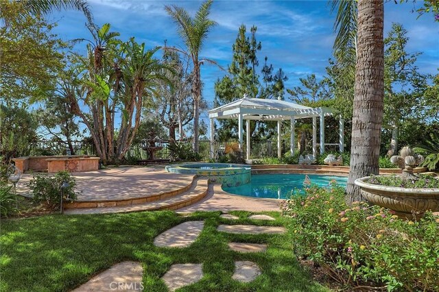 17816 Tuscan Dr, Granada Hills, CA 91344 - view of pool with a pool with connected hot tub