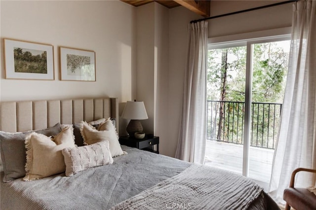 bedroom with access to outside