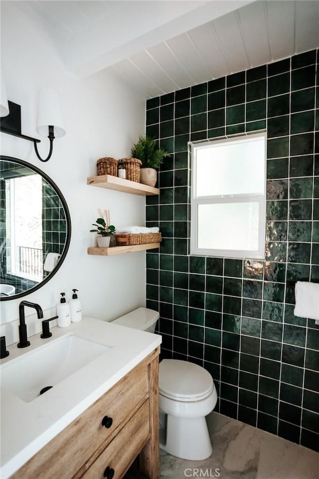 bathroom with toilet and vanity