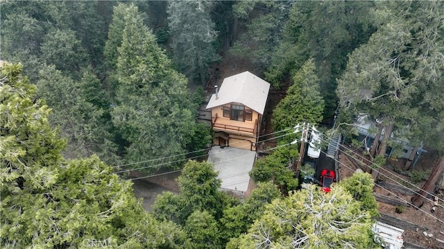 862 Strawberry Peak Rd, Twin Peaks, CA 92391 - aerial view with a wooded view