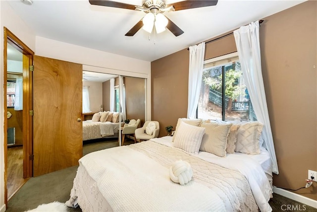 862 Strawberry Peak Rd, Twin Peaks, CA 92391 - carpeted bedroom featuring a closet and ceiling fan