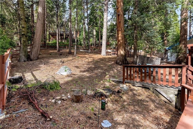 862 Strawberry Peak Rd, Twin Peaks, CA 92391 - view of yard featuring a wooden deck