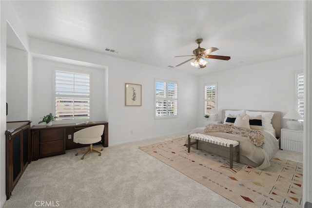 17245 Eagle Canyon Pl, San Diego, CA 92127 - carpeted bedroom with an office area, ceiling fan, and baseboards