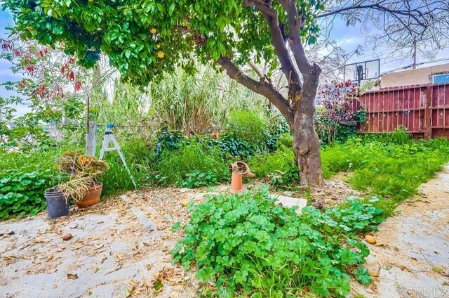 view of yard with fence