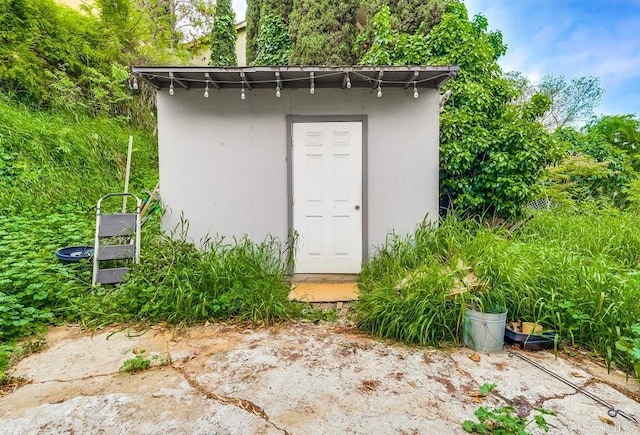 view of shed