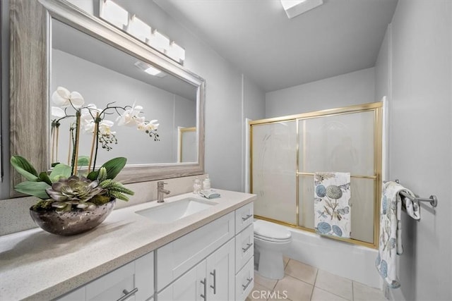 6542 Ocean Crest Dr Unit D308, Rancho Palos Verdes, CA 90275 - full bathroom with tile patterned flooring, vanity, combined bath / shower with glass door, and toilet