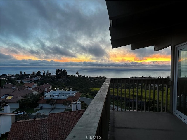 6542 Ocean Crest Dr Unit D308, Rancho Palos Verdes, CA 90275 - balcony at dusk featuring a water view