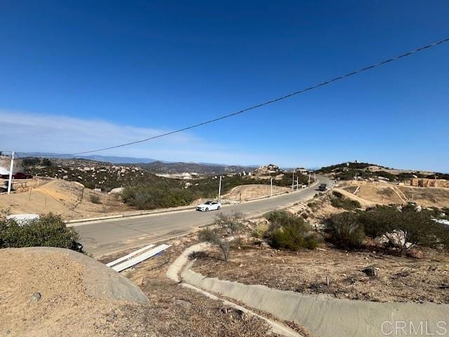 view of street with a mountain view