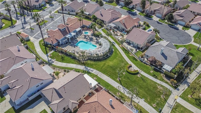 750 Diamante, San Jacinto, CA 92583 - aerial overview of property's location with a pool and nearby suburban area
