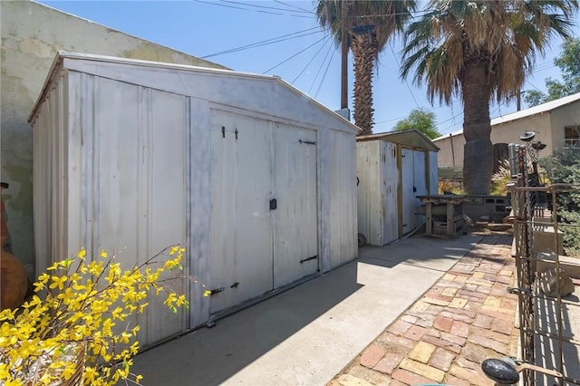 view of shed