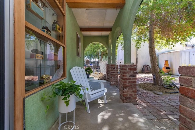 view of patio with fence