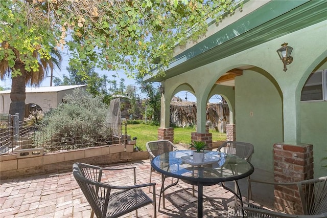 view of patio with outdoor dining space