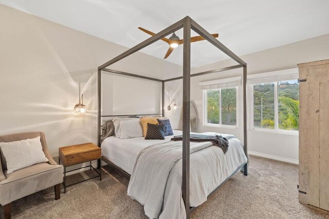 1024 Cottage Way, Encinitas, CA 92024 - carpeted bedroom featuring baseboards and a ceiling fan