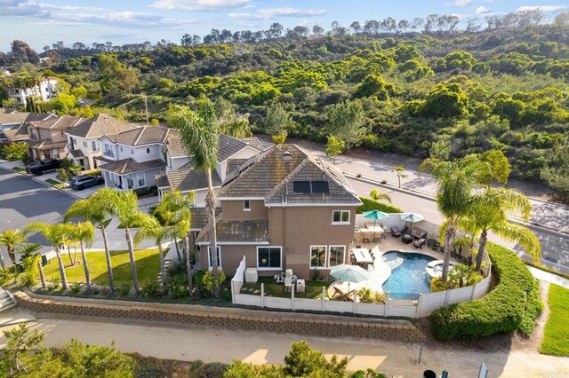 1024 Cottage Way, Encinitas, CA 92024 - view from above of property with a pool area