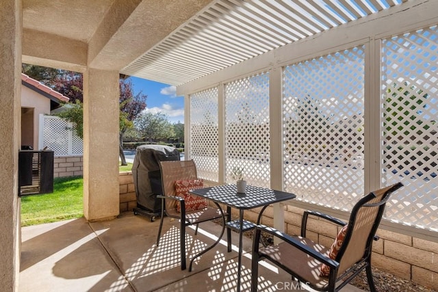11530 Oak St, Apple Valley, CA 92308 - view of patio featuring a pergola and outdoor dining area