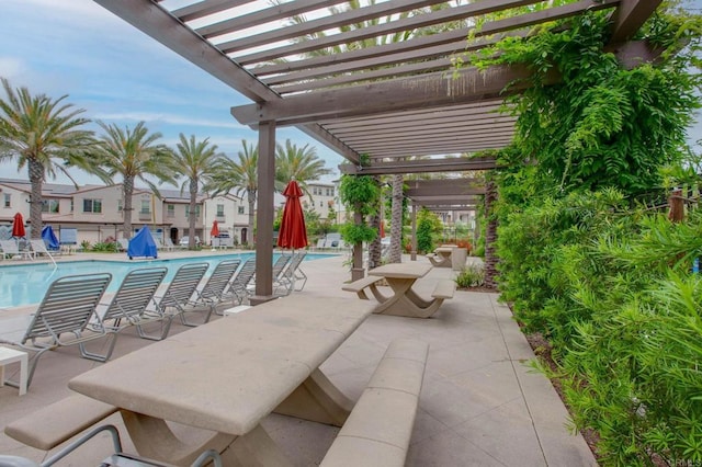 1771 Laurelwood Way, Oceanside, CA 92056 - view of patio / terrace with a pergola and a community pool