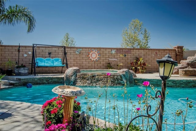 25279 Spur Branch Pl, Menifee, CA 92584 - view of swimming pool featuring a pool with connected hot tub