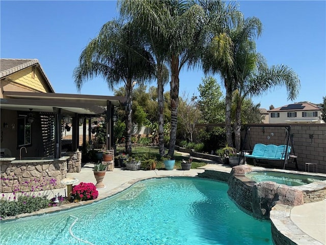 25279 Spur Branch Pl, Menifee, CA 92584 - outdoor pool with an in-ground hot tub and a patio