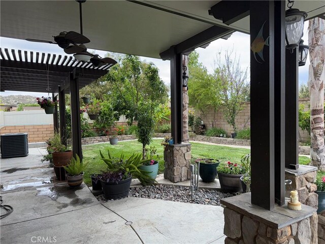 25279 Spur Branch Pl, Menifee, CA 92584 - view of patio / terrace with cooling unit and a pergola