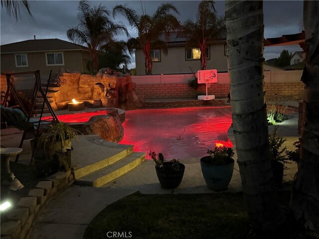 25279 Spur Branch Pl, Menifee, CA 92584 - view of pool featuring a fenced backyard and a patio area