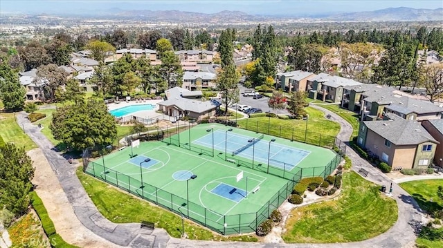 bird's eye view with a residential view