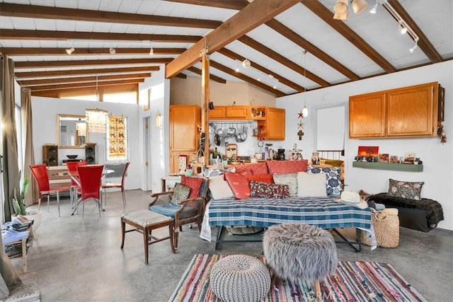63854 Orion Rd, Joshua Tree, CA 92252 - living area featuring concrete floors