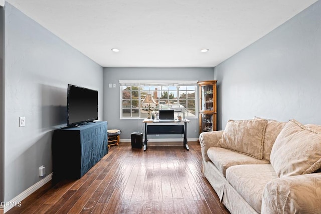 1257 S G St, Oxnard, CA 93033 - living area with recessed lighting, baseboards, and dark wood-style flooring