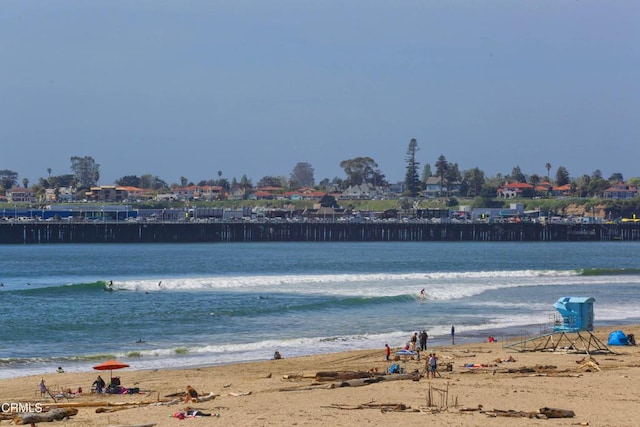 view of water feature featuring a view of the beach