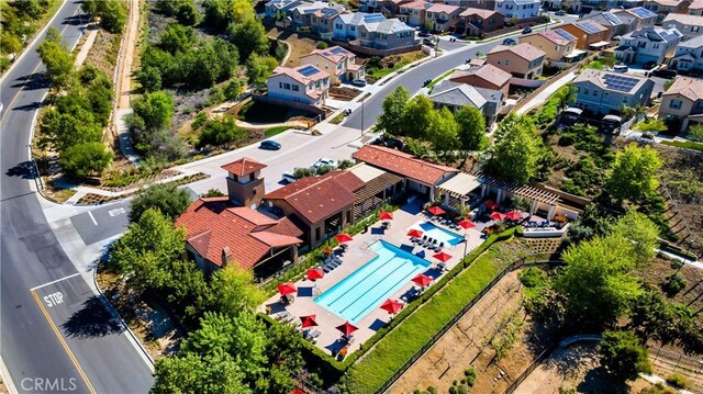 24845 Elison Ct, Corona, CA 92883 - aerial view of residential area with a pool area
